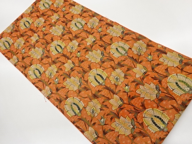 JAPANESE KIMONO / UNUSED SEIGAIHA / KAME-Kō / FLORAL PATTERNS / WOVEN-
